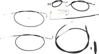 Harley Davidson FLS [LA CHOPPERS] - Kit de cable de manillar/línea de freno de vinilo negro estándar