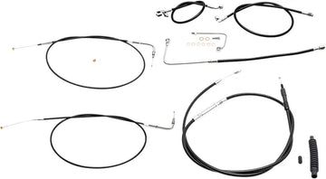 Harley Davidson FLS [LA CHOPPERS] - Kit de cable de manillar/línea de freno de vinilo negro estándar