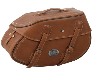 Bolsa de moto [Hepco & Becker] - Cuero Buffalo marrón arena izquierda - soporte para maleta tubular