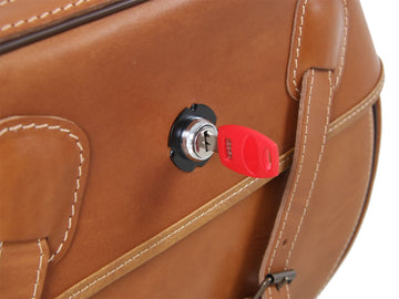 Bolsa de moto [Hepco & Becker] - Cuero Buffalo marrón arena izquierda - soporte para maleta tubular