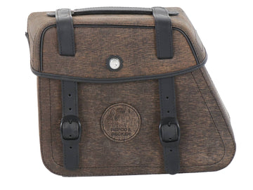 Bolsa para motocicleta [Hepco & Becker] - Cuero resistente marrón izquierda – recorte
