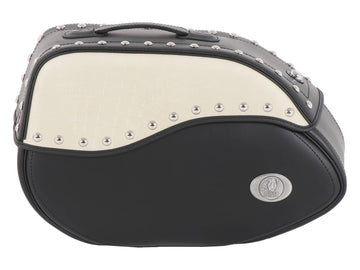 Bolsa para motocicleta [Hepco & Becker] - cuero Marfil izquierda - soporte para alforjas tipo tubo