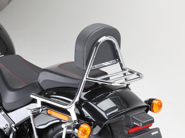 Harley Davidson Softail Fat Boy (Milwaukee -Eight 107/114) [2018] - Sissy Bar de Rohr con almohada y estante de equipaje