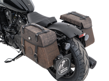 Indian Sport Scout [2025-2026] - Set: Ledertaschenhalter Cutout schwarz inkl. Rugged Ledertaschen braun
