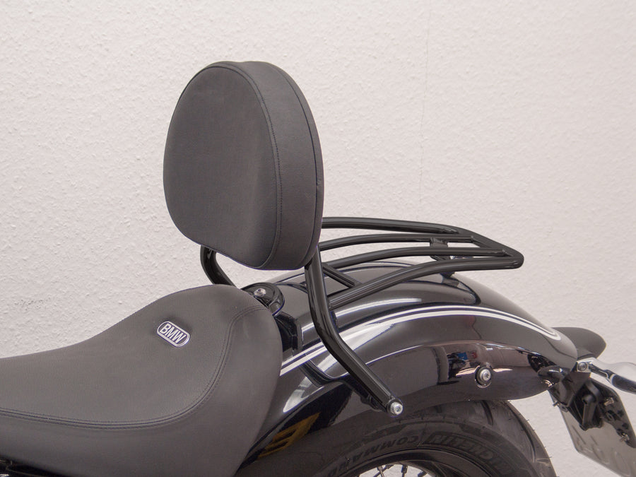 BMW R 18 (OL11) 2021- [2021] - Barra del conductor con una gran almohada redondeada y un estante de equipaje, negro