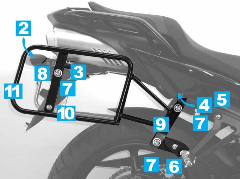 Yamaha FZ 6 Fazer S2 [2007-2010]-Castador de casos Lock-it