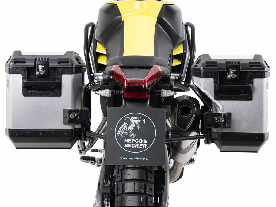 Aprilia Tuareg 660 Rally [2025-2026] - Kofferträgerset Cutout schwarz inkl. Xplorer Cutout silber Kofferset