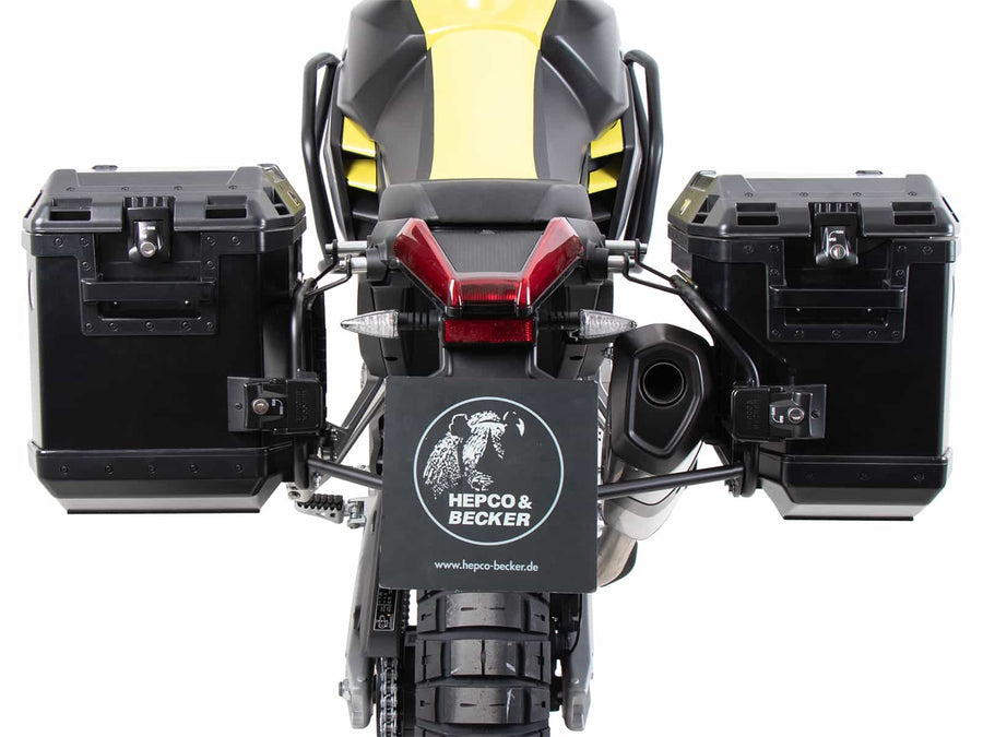 Aprilia Tuareg 660 [2025-2026] - Kofferträgerset Cutout schwarz inkl. Xplorer Cutout schwarz Kofferset