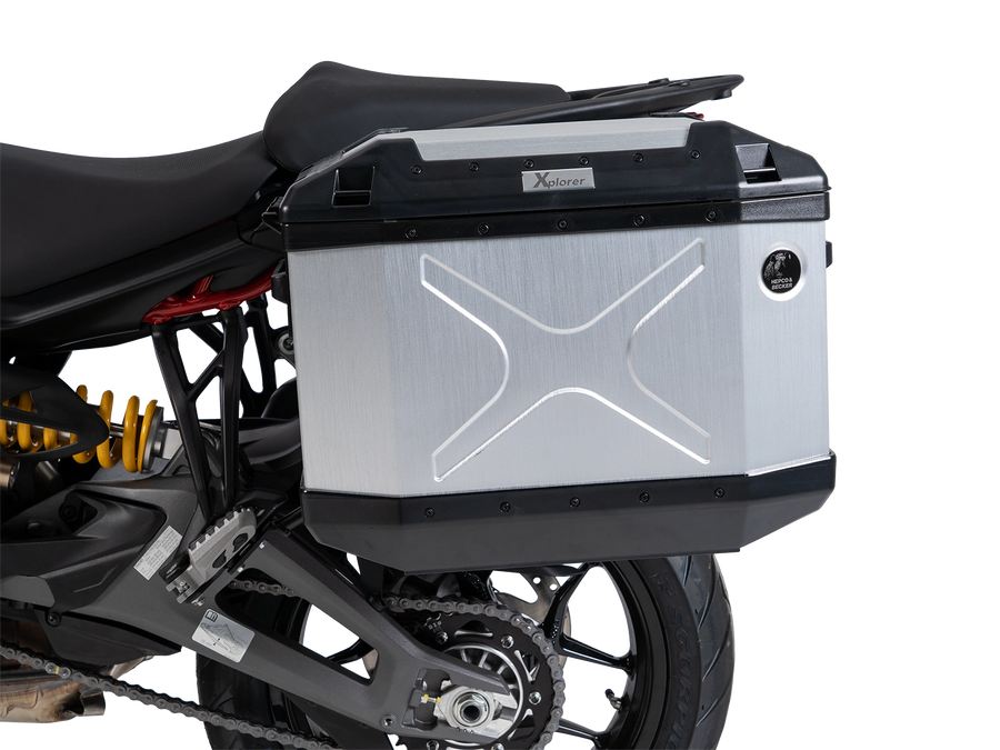 DUCATI Multistrada V2 [2025-2026] - Kofferträgerset Cutout schwarz inkl. Xplorer Cutout silber Kofferset