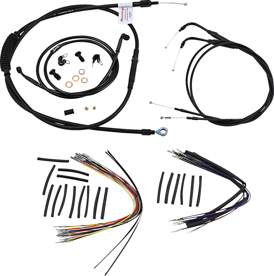 harley davidson fxst [MARCA BURLY] - Kit completo de cable/línea de manillar de vinilo negro para Ape Hangers