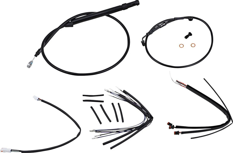 harley davidson flfb [BURLY BRAND] - Kit de cables de manillar y latiguillos de freno para manillares Burly Ape