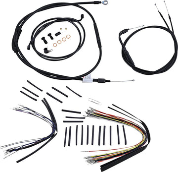 harley davidson fxst [MARCA BURLY] - Kit completo de cable/línea de manillar de vinilo negro para Ape Hangers