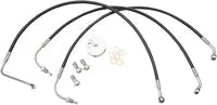 Harley Davidson Flhri [LA CHOPPERS] - Kit de latiguillos de freno trenzados negros