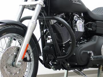 Harley Davidson Dyna Glide Low Rider [2015-2017] - Barra protectora, versión grande hecha de tubo de 38 mm, forma redonda, negro