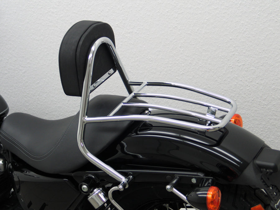 Harley Davidson Sportser EVO 883/1200 (personalizado [2004-2020] - Bar mariquita del conductor con almohadas y estante de equipaje