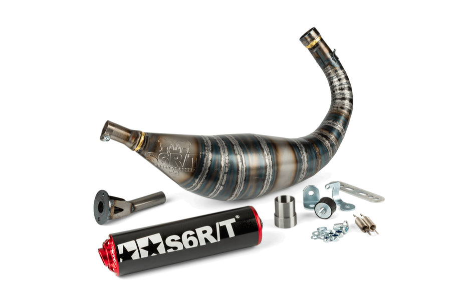 Beta RR Enduro 50 2T - Auspuff R/T 80–90 Schwarz / Rot
