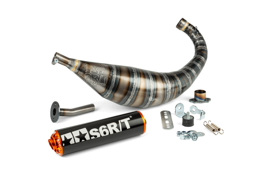 Derbi Senda X-Race SM '05 - '10 50 2T D50B0 - Auspuff 80-90 Schwarz / Orange