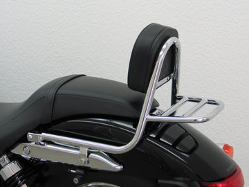 Honda Shadow VT 750 C Black Spirit [2010-2011] - Barra de mariquita hecha de tubería con almohadas y estante de equipaje