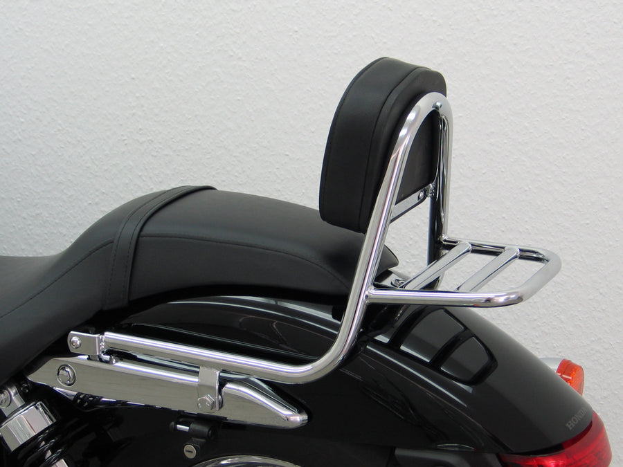 Honda Shadow VT 750 C Black Spirit [2010-2011] - Barra de mariquita hecha de tubería con almohadas y estante de equipaje