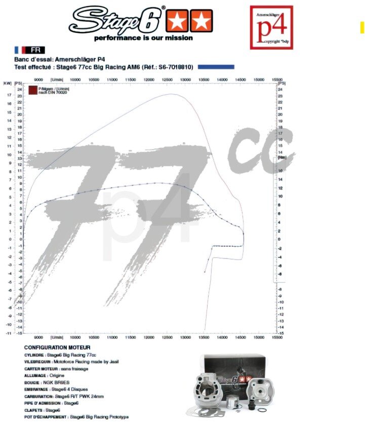 Aprilia RX 50 2T D50B1 [2006–] - Paquete de motor Big Racing 77cc