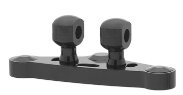 Cubridor de aluminio para manillares con elevadores de 25 aluminio para manillares con 25.4 mm (1 ') Ø, 50 mm de alto, anodizado negro. Con un hilo UNC de 1/2 ″.