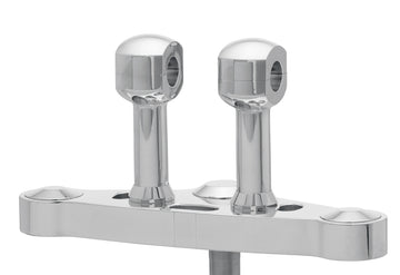 Cubridor de aluminio para manillares con elevadores de 25 aluminio para manillares con 25.4 mm (1 ') Ø, 100 mm de alto, pulido. Con un hilo UNC de 1/2 ″.