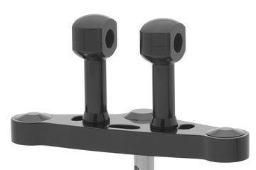 Cubridor de aluminio para manillares con elevadores de 25 aluminio para manillares con 25.4 mm (1 ') Ø, 100 mm de alto, anodizado negro. Con un hilo UNC de 1/2 ″.