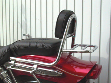 Suzuki GZ 125 Marauder [1998-2001] - Barra de mariquita hecha de tubería con almohadas y estante de equipaje