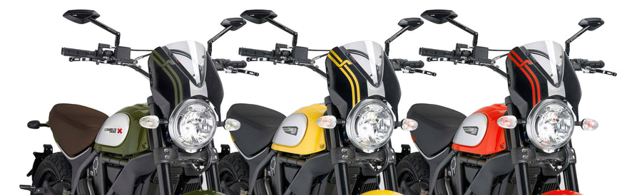 DUCATI SCRAMBLER 800 ICON DARK [2025] - Visera para parabrisas RetroVision - Negro