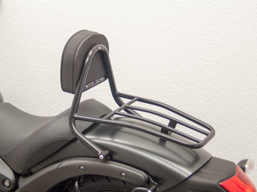 Kawasaki Vulcan S (EN650A) 2015-2020 y (EN650J) 2021- [2015-2020]- Barra del conductor con almohadas y estante de equipaje, negro