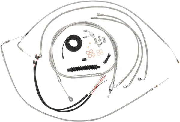 Harley Davidson Fxsb [LA CHOPPERS] - Kit completo de cable de manillar/línea de freno trenzado de acero inoxidable