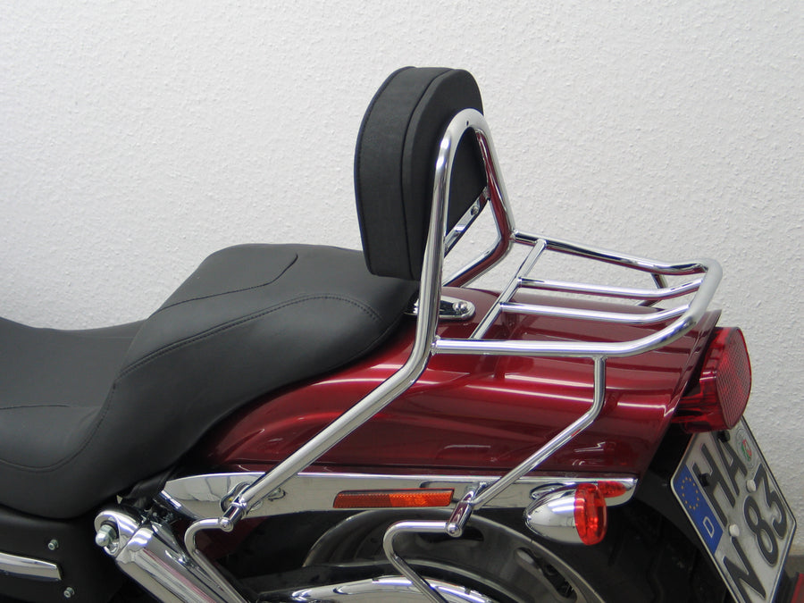 Harley Davidson Dyna Fat Bob [2008-2013] - Bar mariquita de pasajeros con almohadas y estante de equipaje