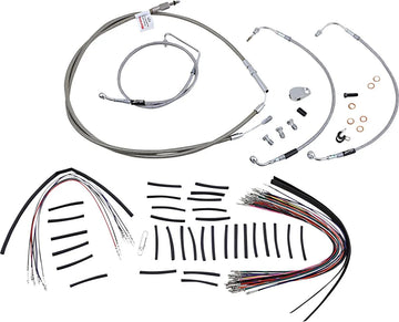 harley davidson flhtcu [MARCA BURLY] - Kit completo de cable de manillar/línea de freno de acero inoxidable