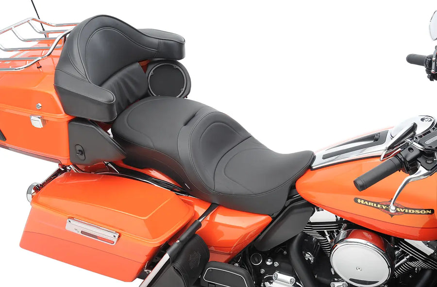 harley davidson touring [ESPECIALIDADES DE ARRASTRE] - Asiento de cuero para 2 personas, compatible con respaldo, touring
