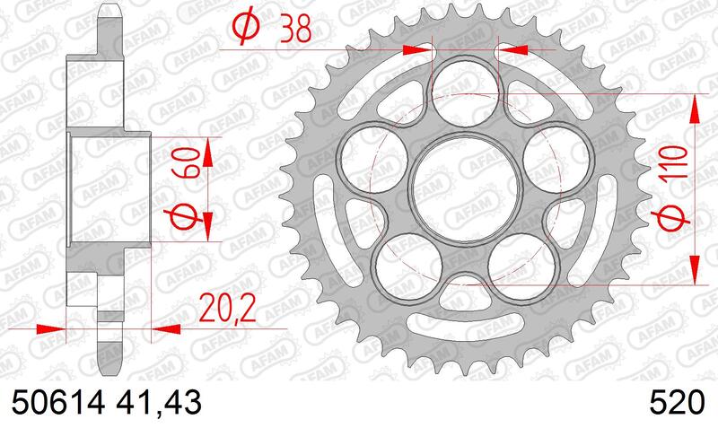 Hypermotard 950 [AFAM] - Piñón de acero estándar - 520