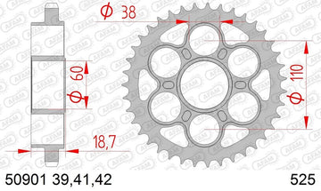 Ducati Monster 1200 [AFAM] - Piñón acero estándar - 525