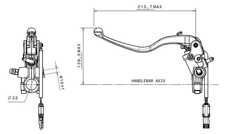 Ducati Diavel 1200 [BREMBO] - Cilindro maestro de embrague Ø15x19mm titanio
