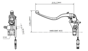 Ducati Monster 1100 [BREMBO] - Cilindro maestro de embrague Ø15x19mm titanio - 0