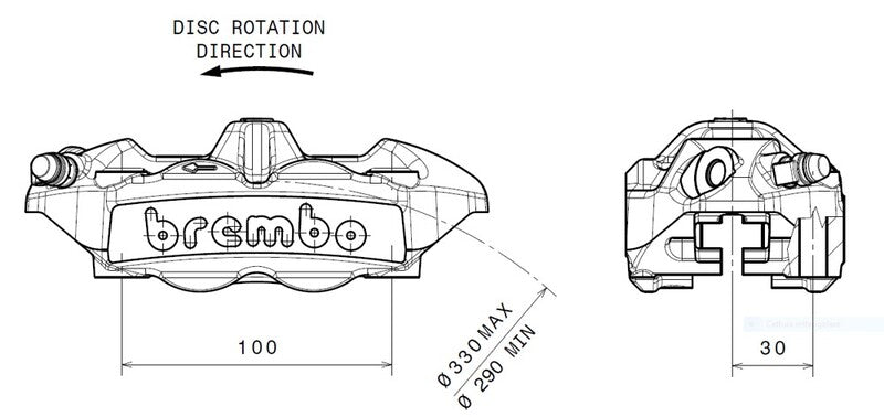 Ducati Diavel 1200 [BREMBO] - Pinza freno delantero derecho M4 titanio Ø34mm