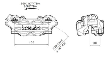 Ktm 1050 Adventure [BREMBO] - Pinza de freno P4 delantera izquierda Ø32mm