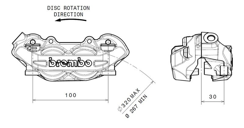 Ktm Adventure 1090 [BREMBO] - Pinza de freno P4 delantera izquierda Ø32mm