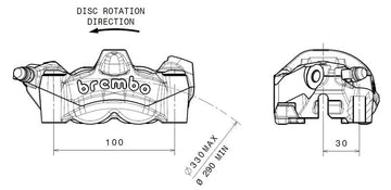 Ktm Super Duke 1290 [BREMBO] - Pinza freno delantero izquierdo M50 titanio Ø30mm