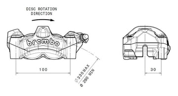 Ducati Panigale 1199 [BREMBO] - Pinza de freno delantero izquierdo M50 titanio Ø30mm - 0