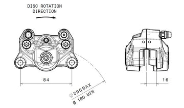 Hyperstrada 821 [BREMBO] - Pinza de freno trasero Ø34mm natural