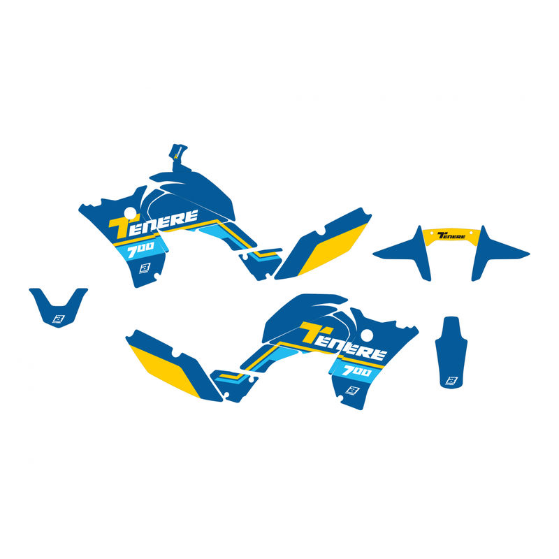 Yamaha Tenere 700 World Raid [BLACKBIRD] - Kit de gráficos Rally Ride - Azul
