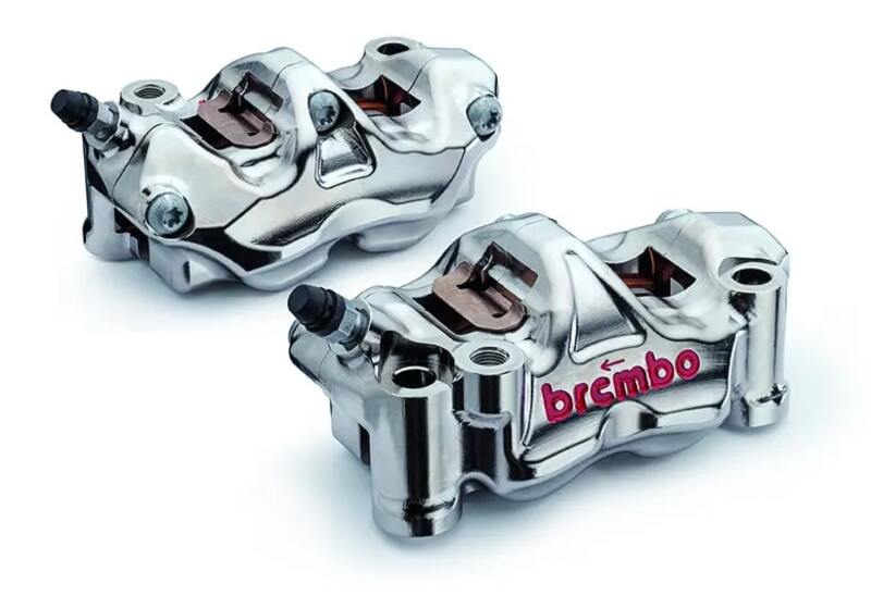 Hyperstrada 821 [BREMBO RACING] - Par de GP4RX - pinzas de freno de 1 mm (mecanizadas en CNC - cromadas) (con pastillas)