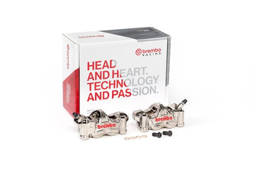 Triumph Daytona 675 [BREMBO RACING] - Par de GP4RX - Pinzas de freno de 18 mm (mecanizadas en CNC - cromadas) (con pastillas)