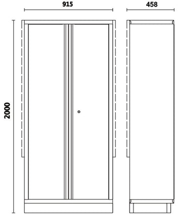 BETA C45PRO 2.0 Werkzeugschrank mit 2 Türen und Halterung