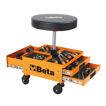 BETA Asiento de taller giratorio con cajones para herramientas