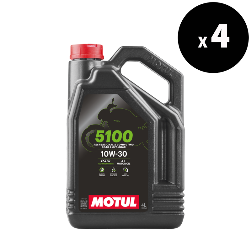 5100 4T 10W30 Aceite de motor 4L - 4 paquete [Motul]
